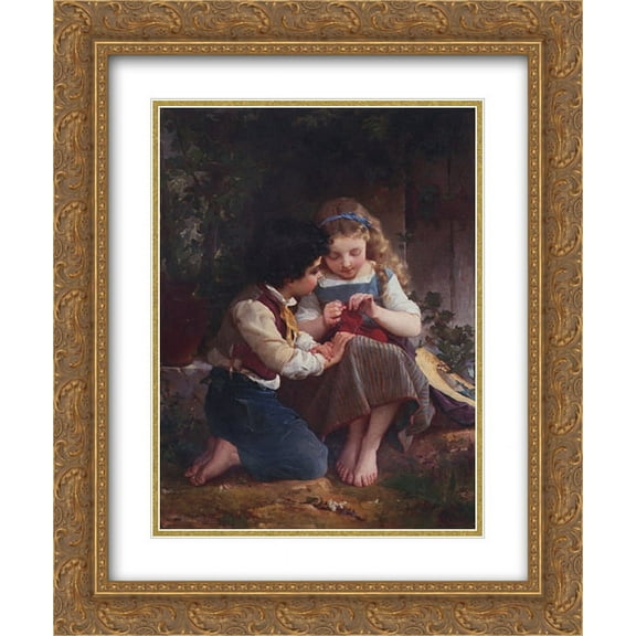 Emile Munier 2x Matted 20x24 Gold Ornate Framed Art Print 'A Special Moment'