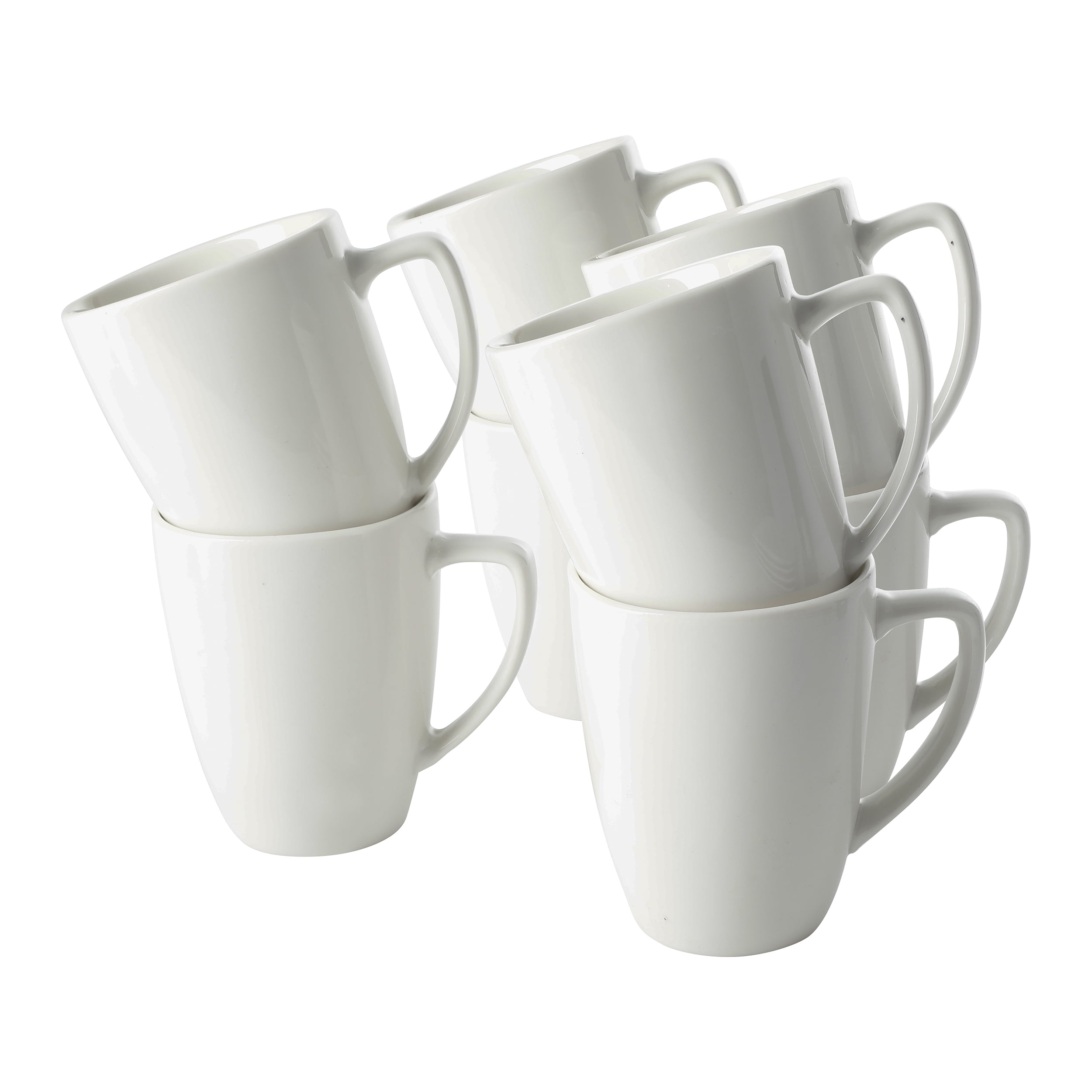 Gibson 8 PC 12 oz Mug Set - Square - White - Fine Ceramic