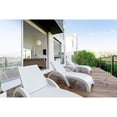 thumbnail image 5 of Luxury Commercial Living 18" White Outdoor Patio Wickerlook Square Side Table, 5 of 9