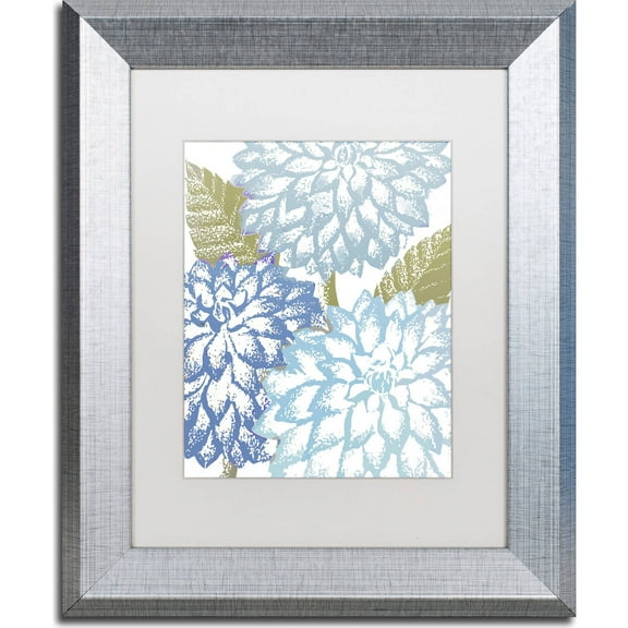 Trademark Fine Art "Sea Dahlias I" Canvas Art by Color Bakery, White Matte, Silver Frame