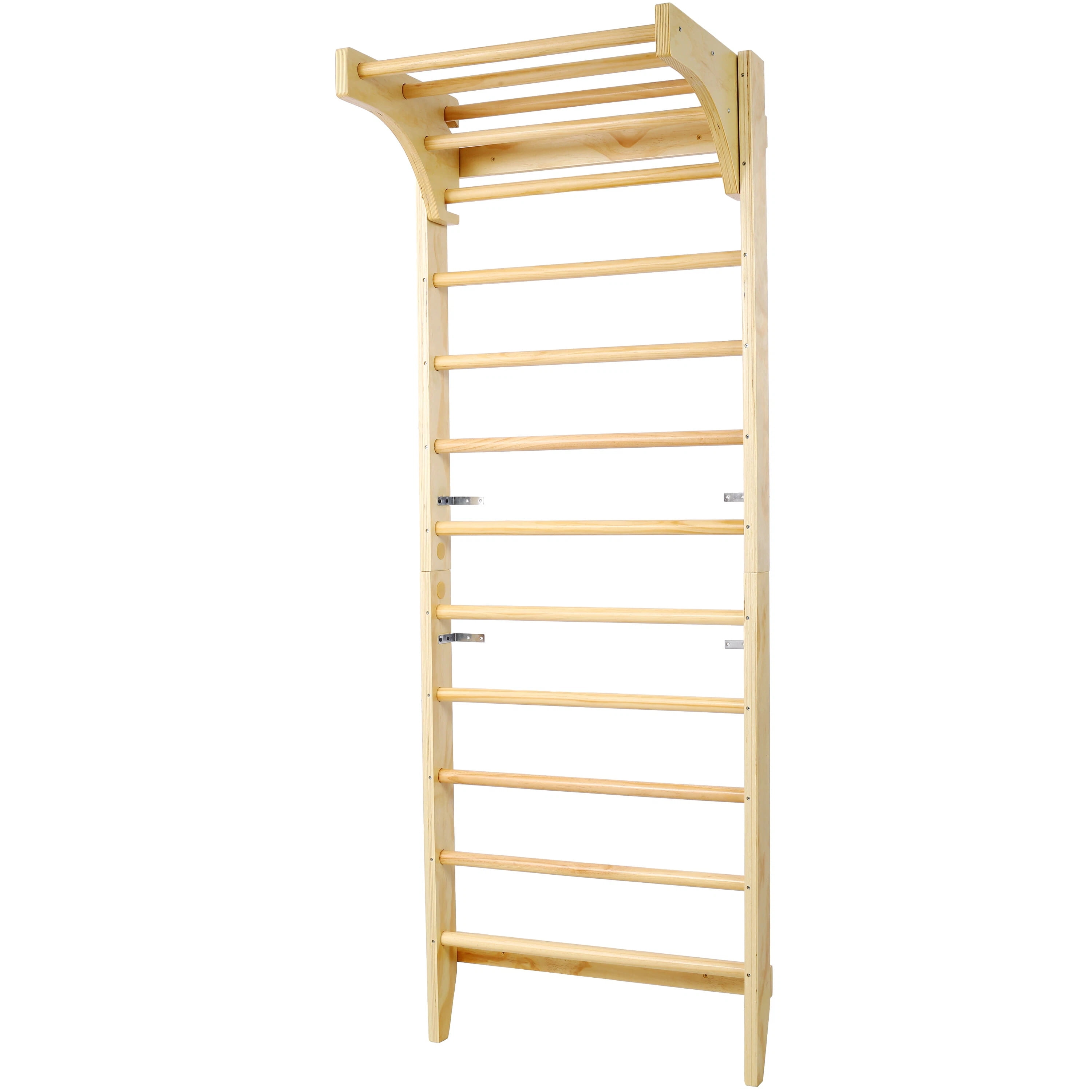 LuckyNote Swedish Ladder Stall Bars with Adjustable Pull Up Bar, 86.6“ H Wooden Wall Mounted Gym for Home, Physical Therapy, Gymnastics & Strength Training