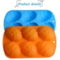 thumbnail image 3 of Haidf Easter Silicone Molds, 6-Cavity Easter Egg Mold, Non-Stick Easter Egg Shaped Baking Pan for Chocolate, Candy, Soap, Jelly, Pudding, Pastry, Muffin and Ice Cube, 10.4" x 6.7", Green, 3 of 9