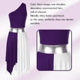 thumbnail image 6 of Alvivi Womens Color Block Lyrical Praise Dance Dress Irregular Hem Liturgical Worship Dancewear Purple XXL, 6 of 7