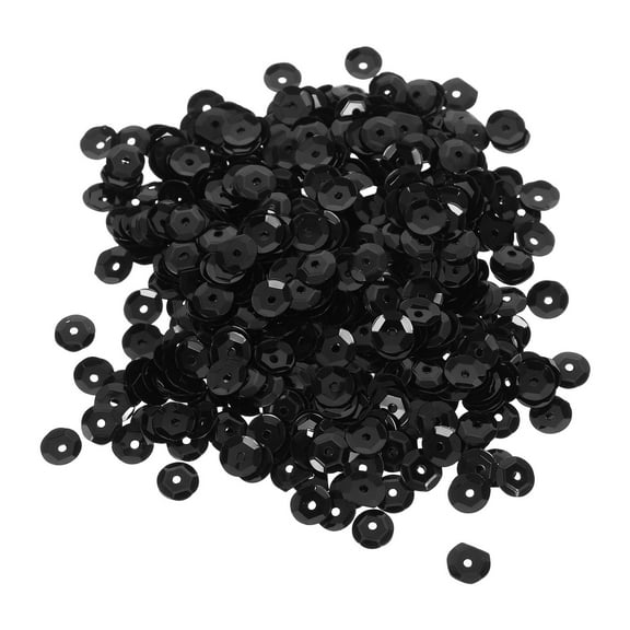 HEMOTON 6mm Sparkling Glitter Sequins for Kids DIY Arts and Crafts Decoration Black