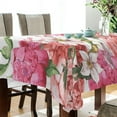 thumbnail image 3 of Pink Flower Pattern Rectangle Tablecloth, Dust Proof Anti Wrinkle Wipeable Table Cloth Tabletop foration of Dinner Kitchen Wedding Holiday Party 60"x120" Decor Gift, 3 of 7