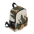 thumbnail image 2 of FORMRS School Backpack with Front Zippered Pocket 12" Student Travel Daypack, Brown Christmas Trees, 2 of 6