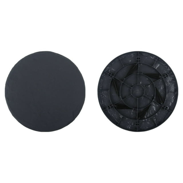 Pierres de Marche pour Jardin - Marqueurs de Sentier Ronds Noirs avec Piquets de Sol - Déco d'Allée Extérieure Antidérapante - Pierres de Marche en Résine Résistantes aux Intempéries pour l'Extérieur, Pavés pour Allée Extérieure, Pierres de Marche de Cour