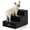 Black-3.0-15.7x17.7x13.7 inch, variant on Dog Stairs For Small Dogs  17.7" Extra Wide Right-angle Pet Couch And Beds Anti-slip Steps Old Cats Lowrider 17.7x23.6x17.7 Inch Pink