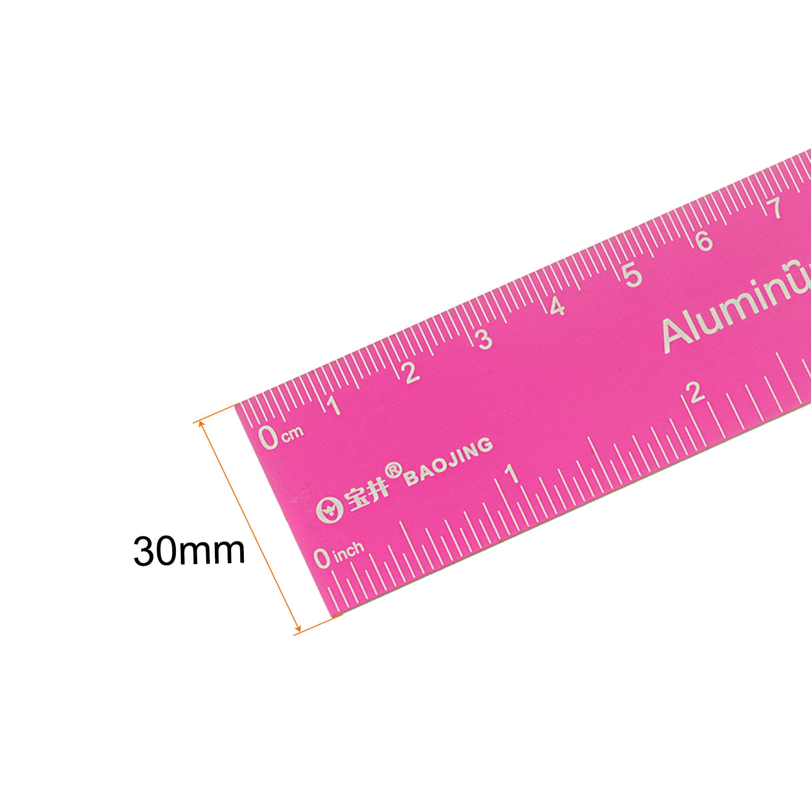 Straight Ruler 6 Inch Metric English Magnifier Measuring Tool, Hot Pink