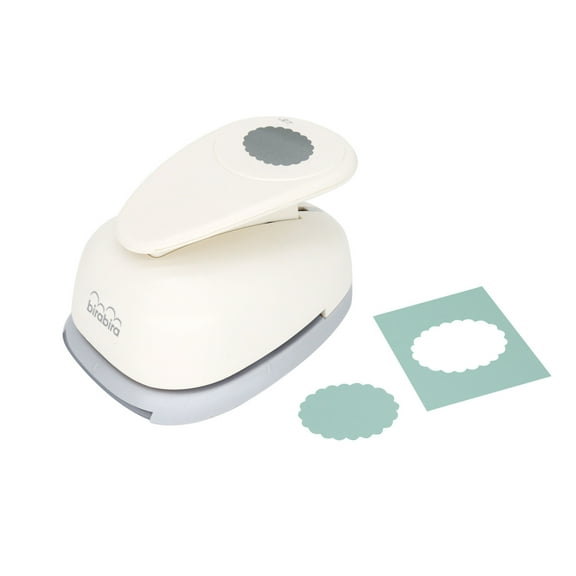 Bira Craft 2.5 inch Scalloped Ellipse Scalloped Oval Lever Action Craft Punch for Paper Crafting Scrapbooking