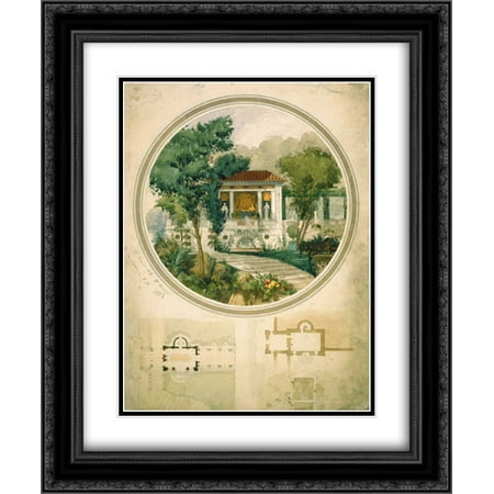 Dining Framed - Summer Dining Room 2x Matted 20x24 Black Ornate Framed Art Print by Chancel, Adrien