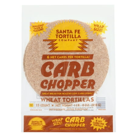 Santa Fe Tortilla Company Carb Chopper 9" Whole Wheat Flour Tortillas, 10 Count