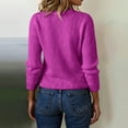 thumbnail image 5 of Women's Fashion Casual Loose Pullover Solid Color Round Neck Long Sleeve Knit Sweater for Fall and Winter, Comfortable and Versatile, Ideal for Everyday Wear,Hot Pink,Size L, 5 of 6
