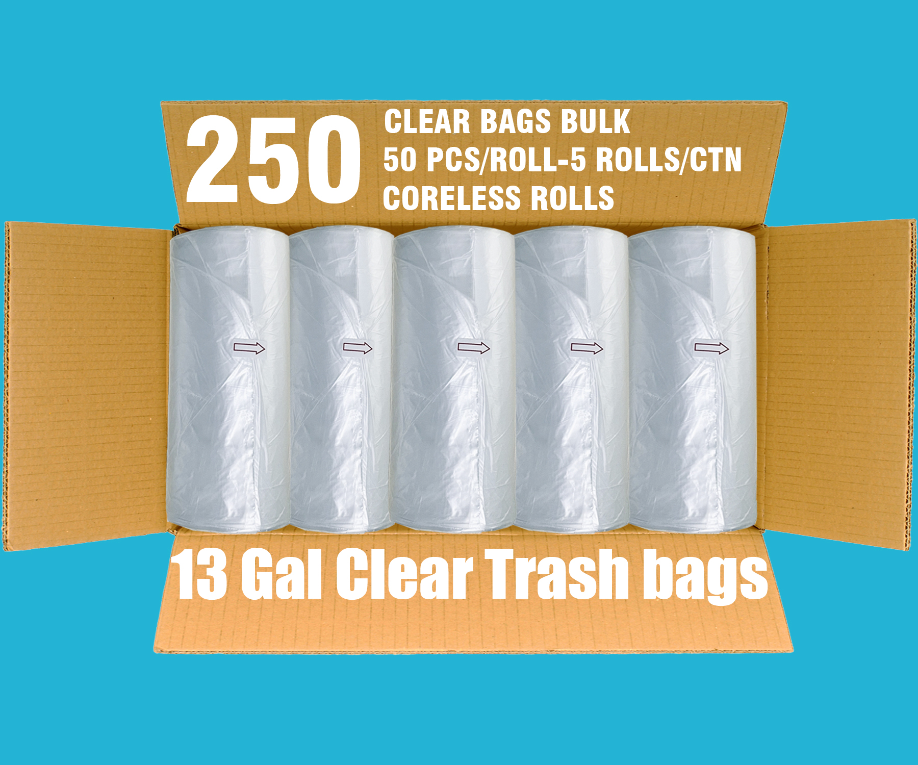 Beidou-Pac Tall Kitchen Trash Bags, 13 Gallon, 250 Count photo 2
