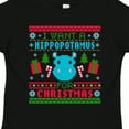 thumbnail image 4 of Inktastic I Want a Hippopotamus for Christmas Pixelated Ugly Sweater Boys or Girls Toddler T-Shirt, 4 of 5
