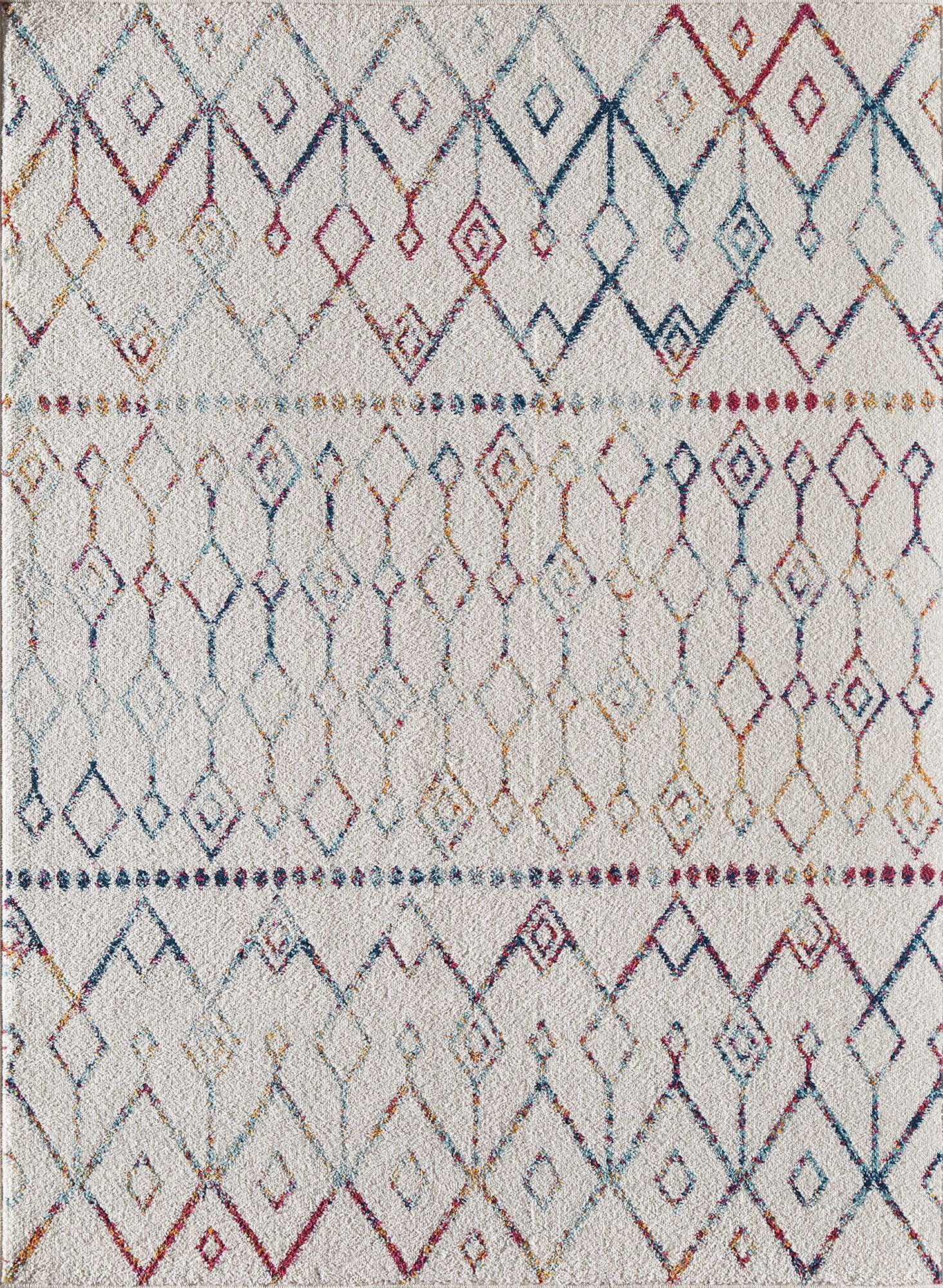 Mason Brooks Ryder KN10A Confetti Mix Moroccan Tribal White Area Rug, 2'6" x 4'