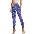 thumbnail image 2 of Renewold Moon Star Galaxy Yoga Leggings with Pockets for Women Thick Exercise Yoga Pants High Waisted Soft Slim Ankle Pants Printed Leggings 4 Way Stretch Leggings, M, 2 of 8