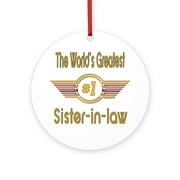 CafePress - Number 1 Sister In Law -  Round Wood Ornament 4"