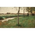 thumbnail image 2 of Anonymous 14x10 Black Ornate Wood Framed Double Matted Museum Art Print Titled: Meadow and Stream (Between 19th and 20th Century), 2 of 5