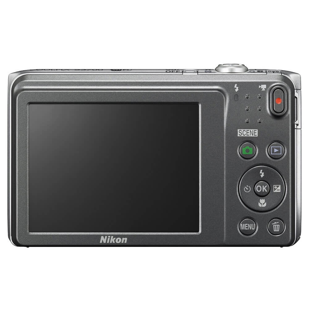 Nikon COOLPIX S3700 20.1MP 720p HD Video Digital Camera - Silver