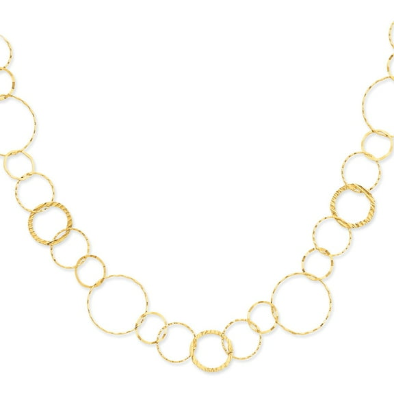 Real 14kt Yellow Combo Circle Chain; 18 inch; for Adults and Teens; for Women and Men