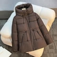 thumbnail image 2 of Women's Thick Down Coat Warm Winter Puffer Jackets Hooded Parka Jacket with Adjustable Waist Coffee S, 2 of 3