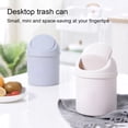 thumbnail image 3 of Desktop Trash Rubbish Waste Nut Shell Can Solid Color Swing Lid Odorless Replacement Kitchen Automotive Dustbin White, 3 of 10