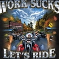 thumbnail image 2 of Hot Leathers GMS1062 Men’s ‘Work Sucks, Lets Ride’ Black T-Shirt 2X-Large, 2 of 2