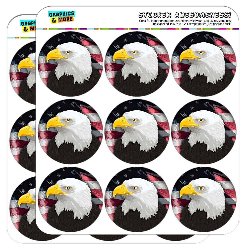 400 Personalized Return Address Labels Printed 1/2 x 1 3/4 American Eagle Flag 