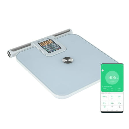 Wildnix Smart Body Fat Scale, Bluetooth Digital Display, Tempered Glass, Accurate 100g Precision, Weight Capacity 5-180kg, Modern Square Design for Home Health Tracking