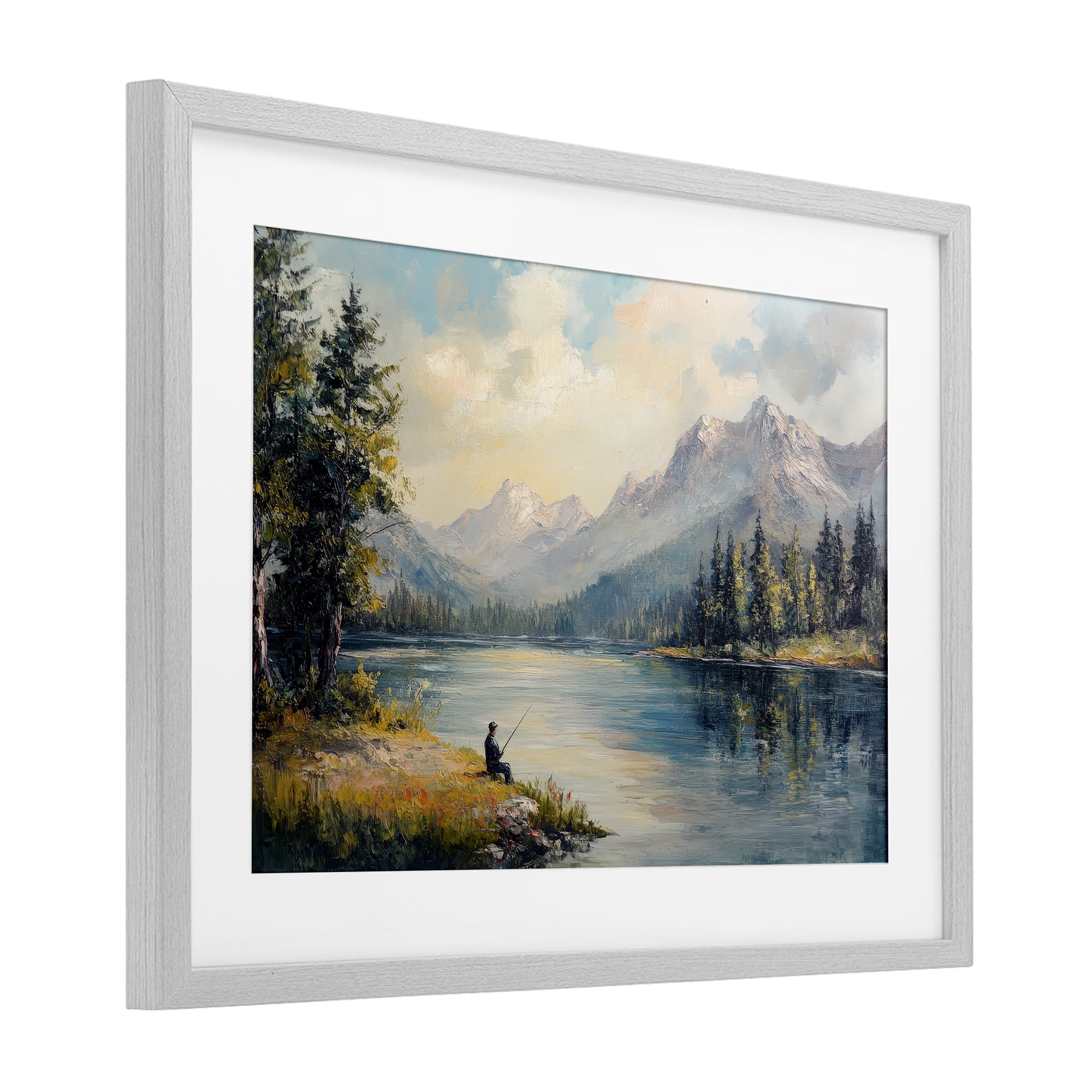 Stupell Industries Secret Fishing Spot Gray Framed Print Under Glass, design by Petal Prints Design