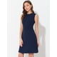 thumbnail image 3 of Vestido de trabajo Allegra K sin mangas A-line Azul oscuro L, 3 of 6