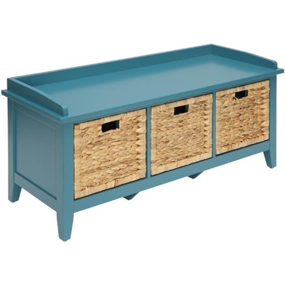Flavius Storage Bench in Teal