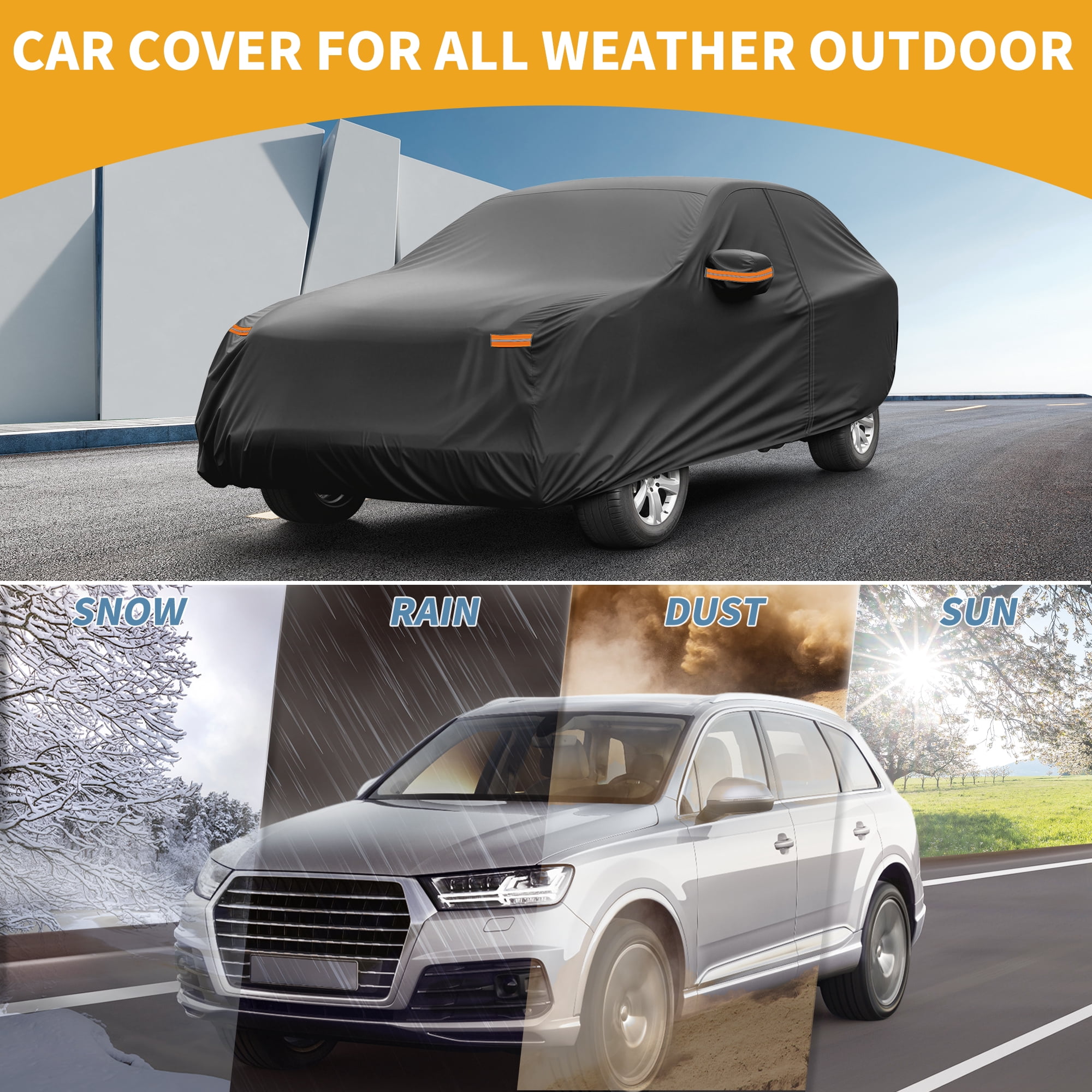 Unique Bargains Durable Waterproof Car Cover Black ["for Genesis GV80"]