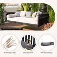 thumbnail image 6 of Olurrisa Patio Minimalist Twin Size Garden Swing Bed Wood Porch Swing with Ropes for Backyard, Safe Sloped Design, Black, 6 of 8