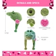 thumbnail image 2 of DolliBu Happy Mother's Day Super Soft Green Alligator Plush Hat - Cute Stuffed Animal with Pink Heart Message for Best Mommy, Grandma, Wife, Daughter - Cute Wild Life Plush Toy Gift - 17.5" Inch, 2 of 6