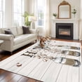 thumbnail image 4 of Area Rug 72×108in, Sweet Home Cotton Butterfly Floor Carpet Living Room Rug, Vintage Bottle on Wood Non-Slip Welcome Mat Indoor Rugs for Bedroom Dining Room, 4 of 9