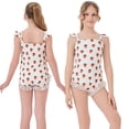 thumbnail image 6 of AJZIOJIRO Kids Girls Summer One Piece Swimsuit UPF 50+ Sun Protection Swimwear Toddler Floral Bathing Suits 8-12T, 6 of 9