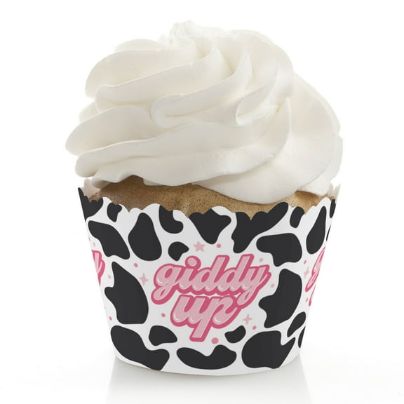 Big Dot of Happiness Rodeo Cowgirl - Pink Western Party Decorations - Party Cupcake Wrappers - Set of 12