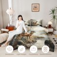 thumbnail image 3 of Castle Fairy Vintage Oil Paint Spotted Deer Full Size Comforter Sets 3-Piece,Autumn Birch Creek Pine Bedding Comforter Set,Ochre Brown Cream,Reversible,1 Comforter and 2 Pillowcases, 3 of 6