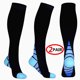 thumbnail image 2 of pares de calcetines/medias de compresión para hombre y mujer, negro y azul S/M (para mujer 4-6,5/hombre 4-8) 2 pares idénticos, azul JFHHH pequeña, 2 of 5