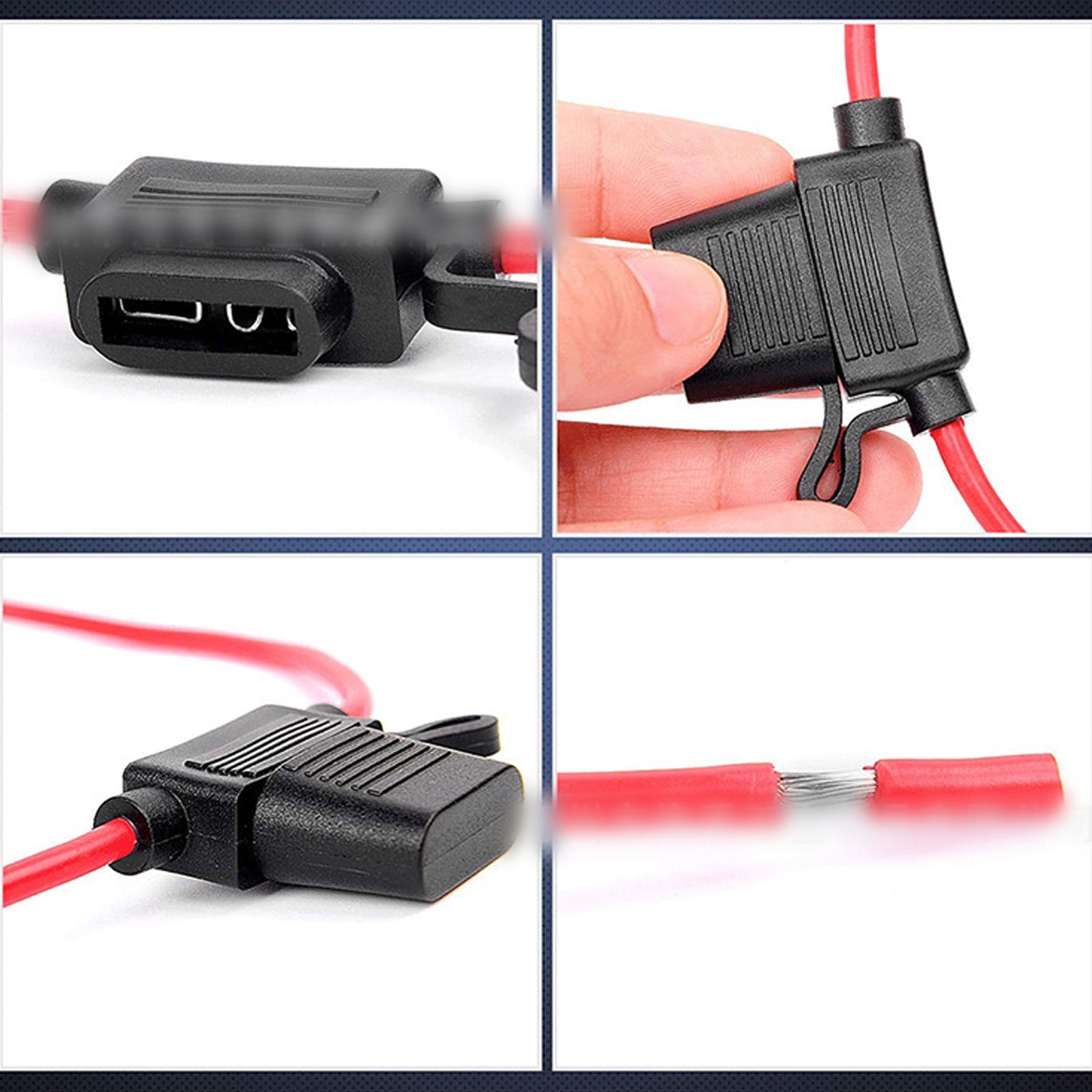 130pcs Inlines Car Fuses Holders 12V Waterproof Designs Includes 14 Standard Fuses Convenient for Various Vehicles