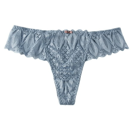 Scyoekwg Womens Underwear Thong Ladies Panties Bikini Underwear Lace Solid Color Breathable Fashion Hipster Panties Low Waisted Underpants(Light Blue S)