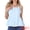 Blue, variant on DARING DIVA Women's Striped Button Front Tops Spaghetti Strap Flared Ruffle S Blue