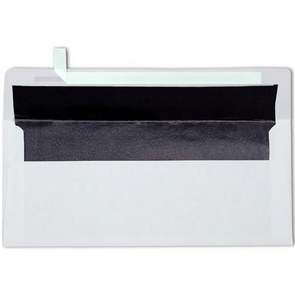 LUXPaper #10 Foil Lined Square Flap Envelope, 4 1/8 x 9 1/2, White, 50/Pack