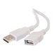 C2G 1m USB Extension Cable - USB 2.0 A to A White - M/F - 3ft - USB cable - 3 ft