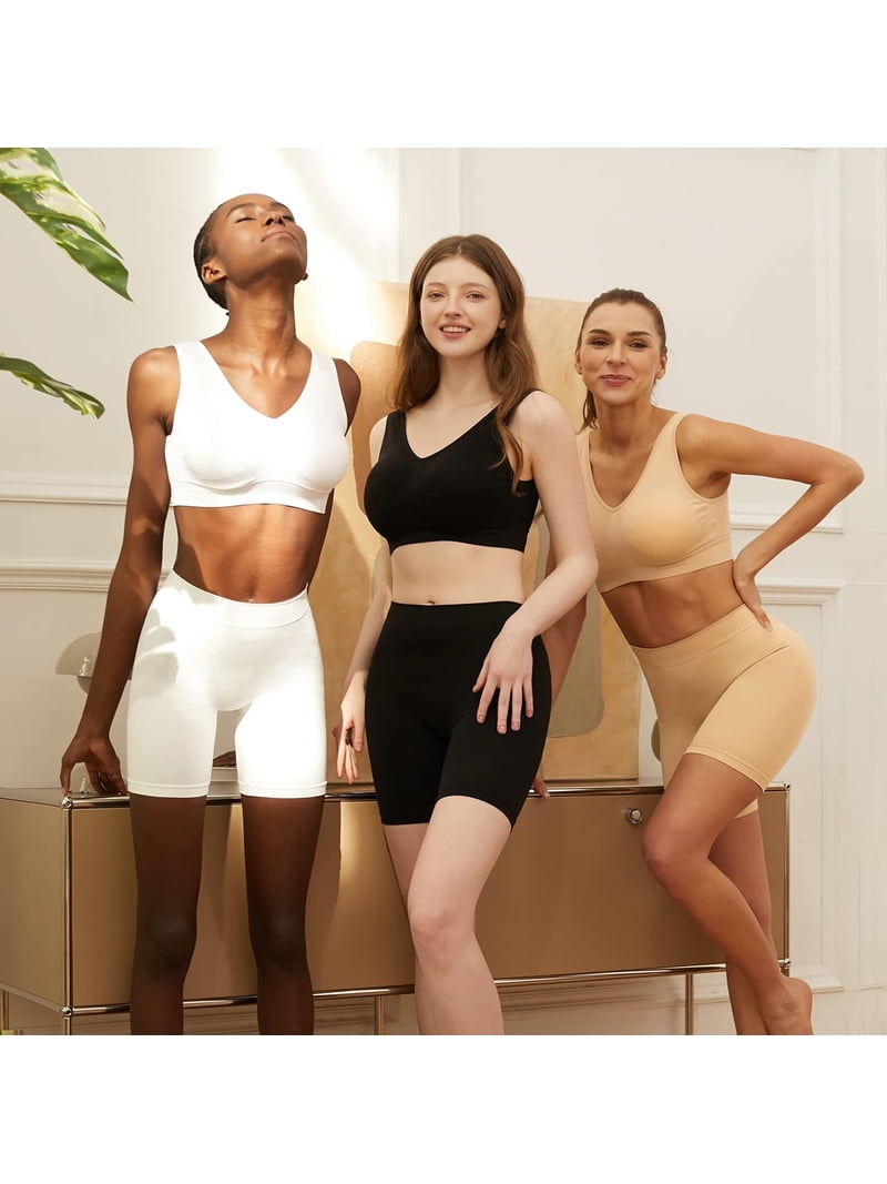 ZOUYUE 3 Pack Under Dress Shorts,Women's High Waisted Biker Shorts,Seamless Anti-Chafing Shapewear Underwear,Soft Shorts for Women,Yoga Workout Gym ZOUYUE 3 Pack Under Dress Shorts,Women's High Waisted Biker Shorts,Seamless Anti-Chafing Shapewear Underwear,Soft Shorts for Women,Yoga Workout Gym
