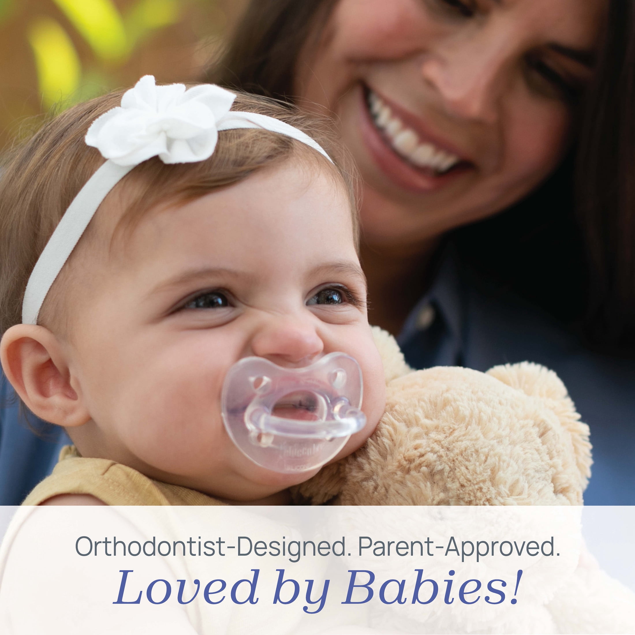 Chicco PhysioForma® Orthodontic One-Piece Silicone Pacifier, 4-Pack, 0-6m - Clear, New