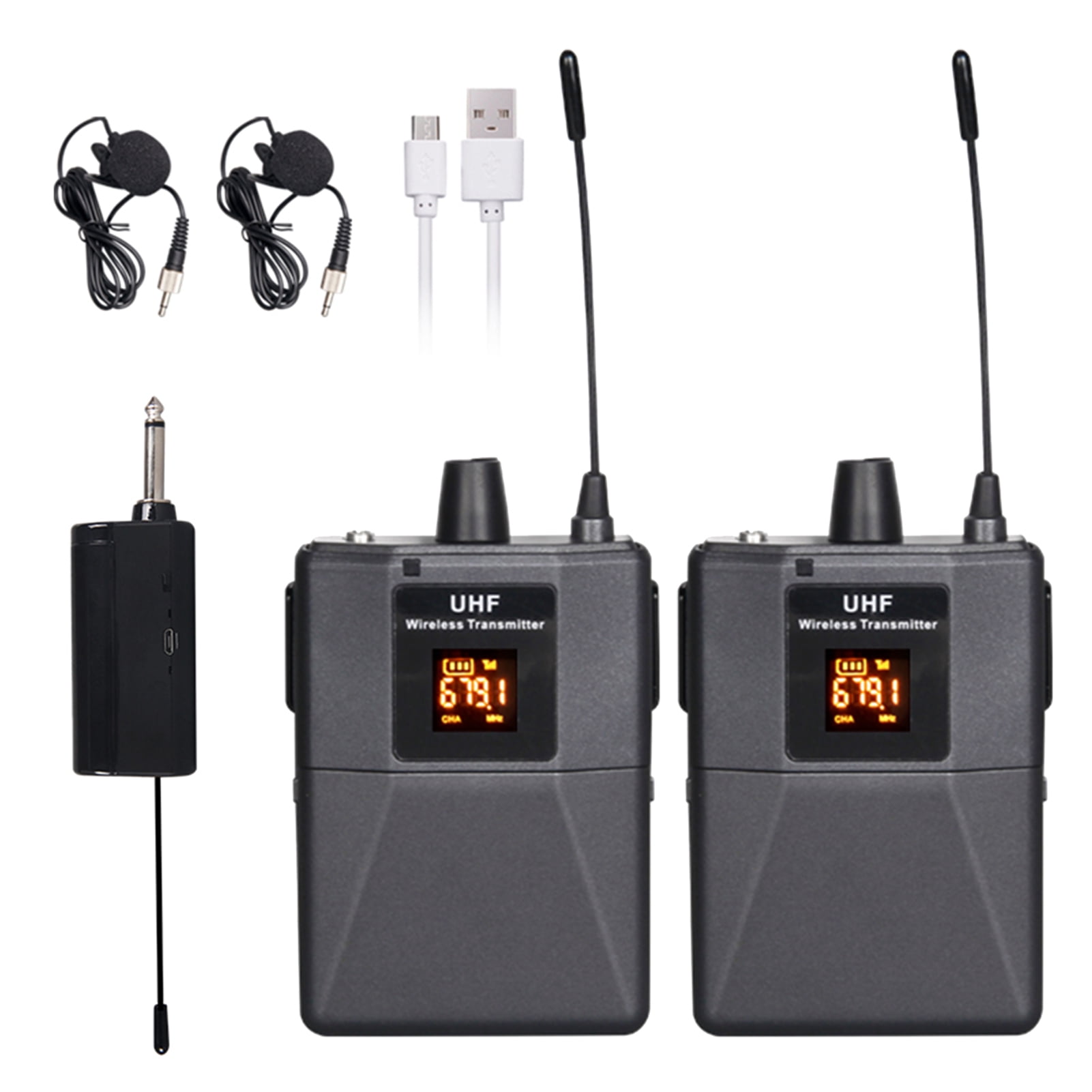 Ammoon Portable Microphone System Wireless Lavalier Microphone Mic with