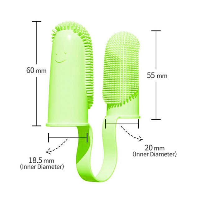 Cepillo de dientes para mascotas de 2 dedos Gatos Perros Cepillo de dientes para dedos Herramientas de limpieza bucal (Amarillo) Ndcxsfigh Libre de BPA